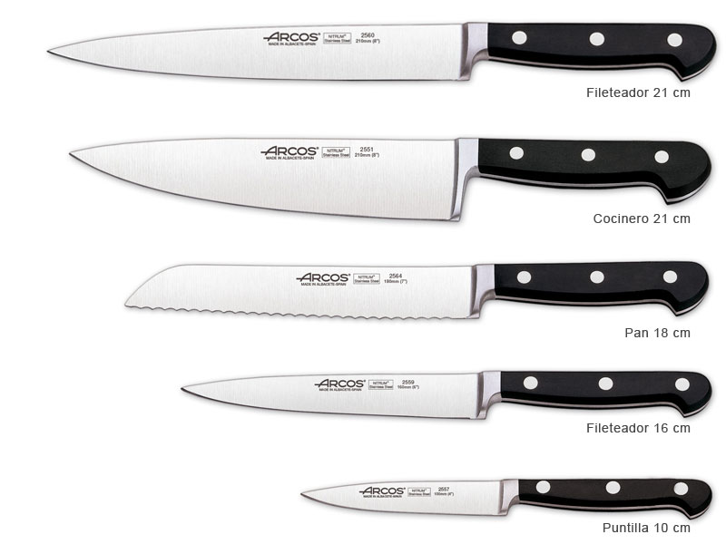 Compra Arcos Niza - Taco de 5 cuchillos y tijera (6pzas) + 610600