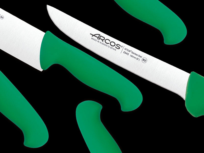 ARCOS Serie 2900 - Cuchillo Profesional Universal Jamonero 28 cm Acero  NITRUM. Negro